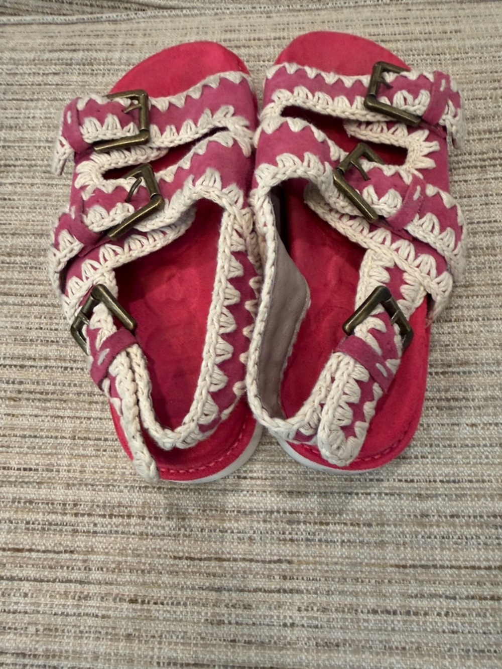Mou Pink Suede Buckle Sandals Sz 39 - Picture 5 of 12